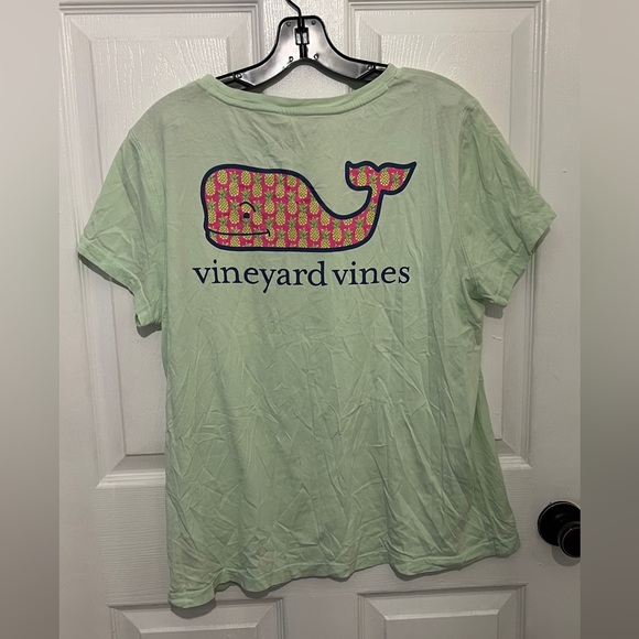 VINEYARD VINES Women's Mint Green Pineapple Logo Shor Sleeve Tee Size XL - Picture 2 of 4